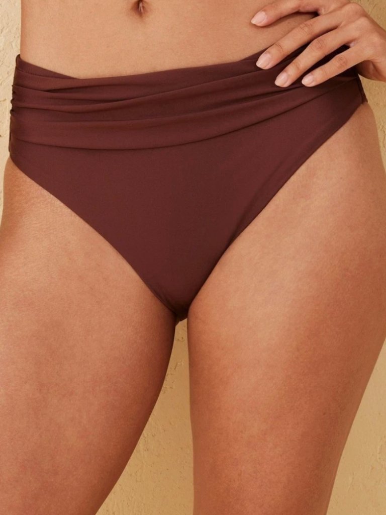 Shade And Shore Mid Rise Swimsuit Bottom | Sable Brown | Xl